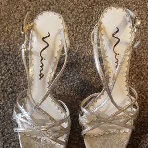 Silver Nina Sandals size 9.5
